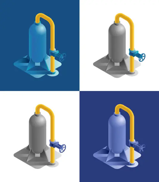 Vector illustration of Gas Storage Station