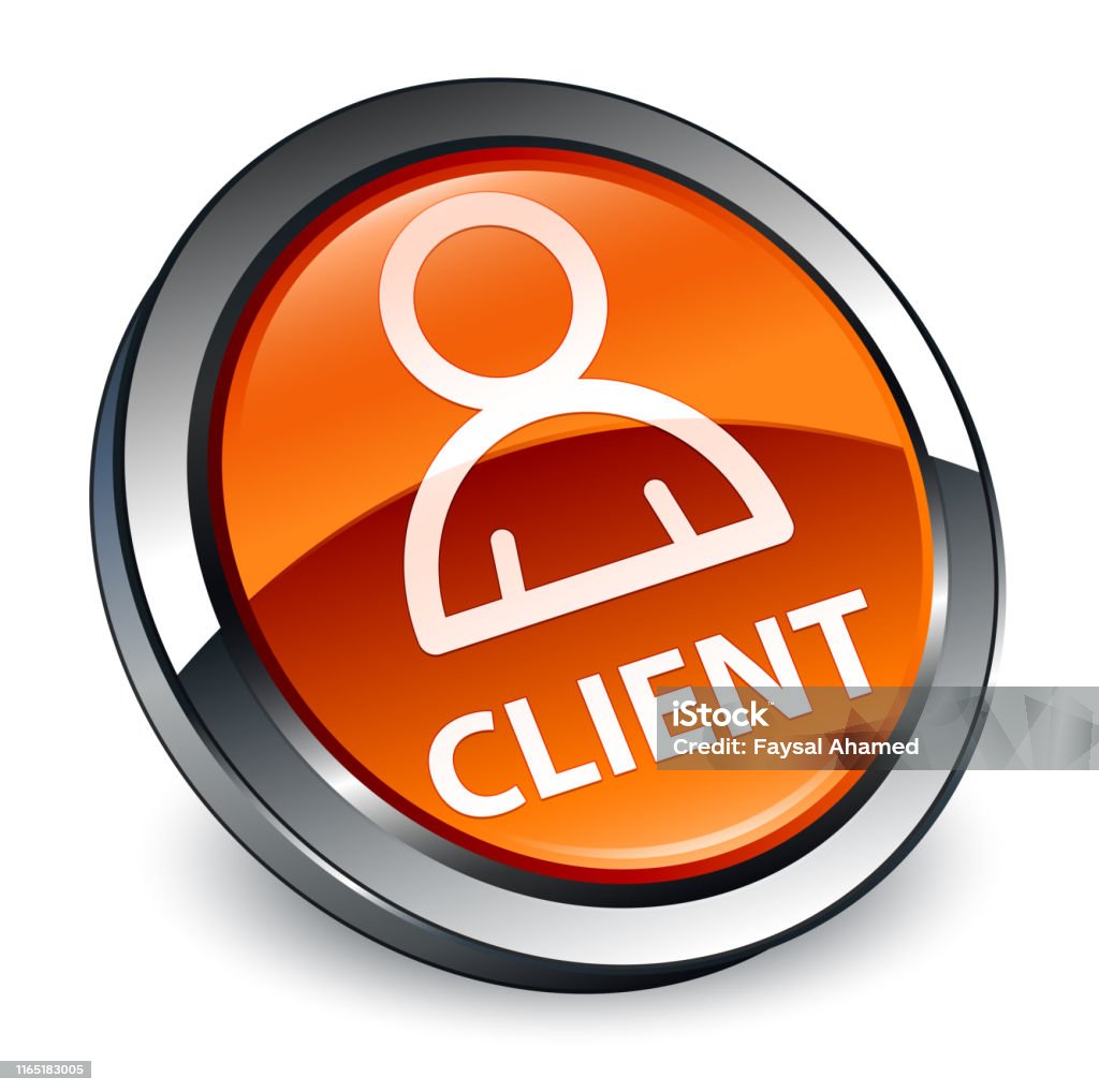 Add Client Button Client 3d Brown Round Button Stock Illustration - Download Image Now ...