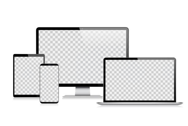 Realistic Vector Digital Tablet, Mobile Phone, Smart Phone, Laptop and Computer Monitor. Modern Digital Devices