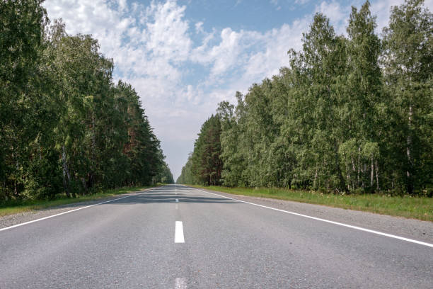 istock flat asphalt road for cars with markings 1165191051