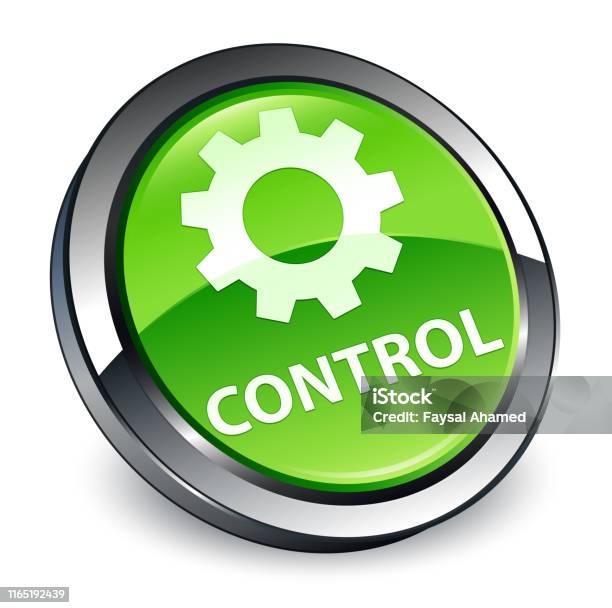 Row Green Control Control 3d Green Round Button Stock Illustration - Download Image Now ...