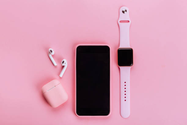 Up to date technology.Top view of diverse personal accessory