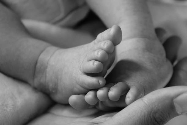 istock Baby Feet and Mother's Hand 1165204772