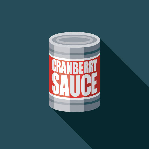 Cranberry Sauce Holiday Food Icon A flat design icon with a long shadow. File is built in the CMYK color space for optimal printing. Color swatches are global so it’s easy to change colors across the document. cranberry sauce stock illustrations