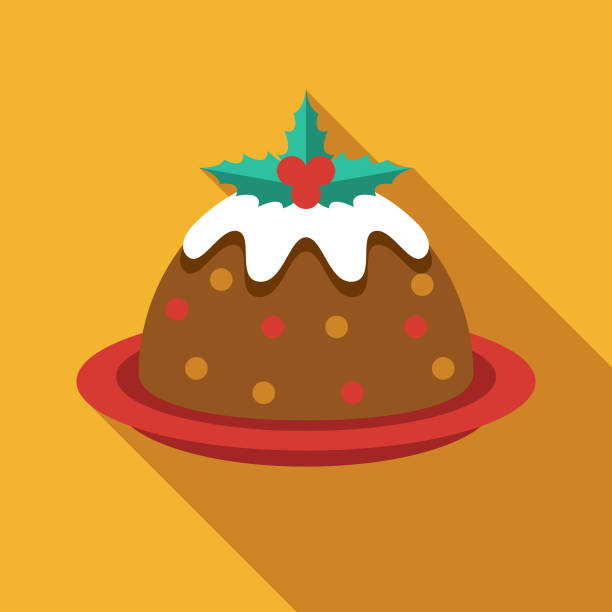 ilustraciones, imágenes clip art, dibujos animados e iconos de stock de fruitcake food icon - fruitcake christmas cake cake christmas