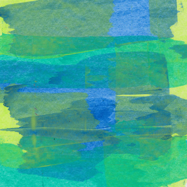istock Bright green texture hand painted with brush strokes 1165214440