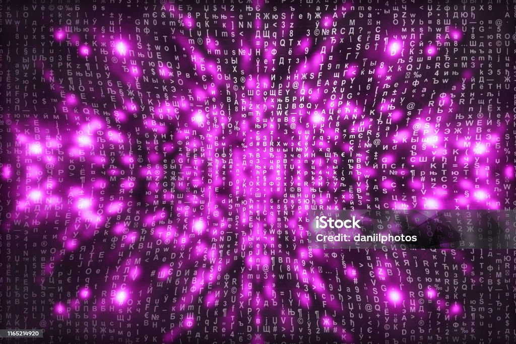 Pink Matrix Code Pink Matrix Digital Background Abstract Cyberspace Concept Characters ...