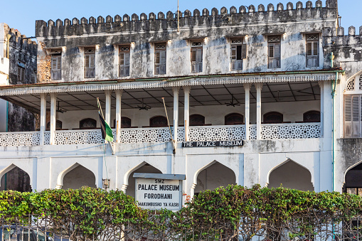 Stone Town , Zanzibar-February  28, 2019 : the palace museum  facade