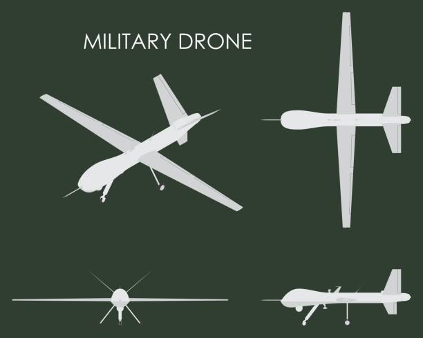 illustrations, cliparts, dessins animés et icônes de prédateur de drone militaire. - drone militaire