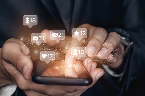 istock Concept of social networking with your phone. 1165231112
