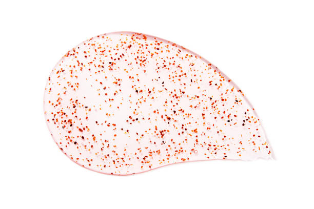 gommage d'agrumes ou frottis de lotion isolé sur le blanc. - paint peel peeling white photos et images de collection