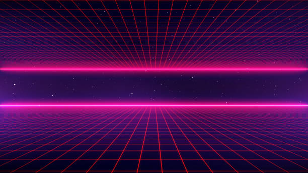 istock Retro Sci-Fi Background Futuristic landscape of the 80`s. Digital Cyber Surface. Suitable for design in the style of the 1980`s 1165232108