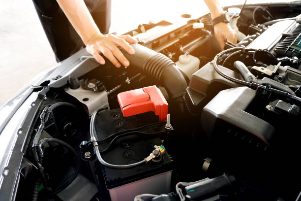istock Car maintenance technician He is checking the auto engine, car inspection center. 1165234671