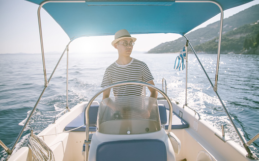 View from a sailboat in Corfu,Greece.