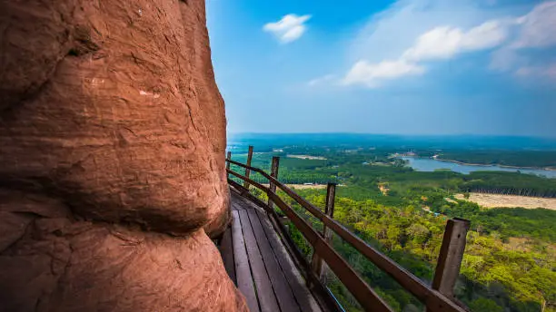 4K resolution wallpaper, A very high ground view on Rock cliff, Thailand.