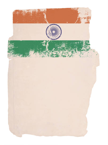 istock Tricolor postcard - A grunge vertical vector illustration of Indian National Flag, three colored horizontal bands of saffron or orange, white and green colors, over white background 1165247162
