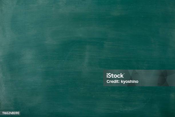 Smudged Blank Blackboard Texture Background Stock Photo - Download Image Now - Chalkboard - Visual Aid, Backgrounds, Green Color