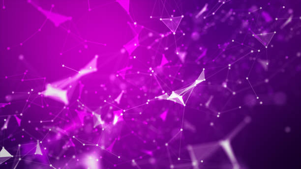 istock Abstract background Dot and connect line for cyber technology futuristic and network connection concept with dark and grain processed wide screen ratio 1165249353