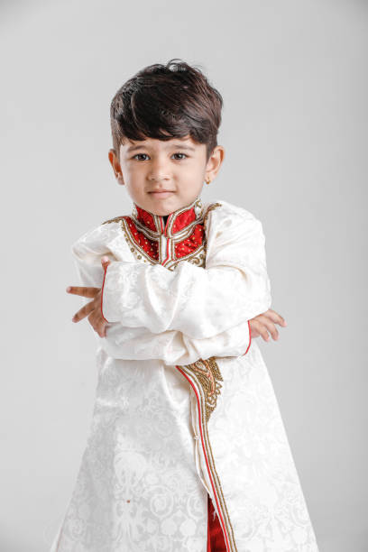 istock Cute Child in ethnic wear and giving multiple expression 1165251576