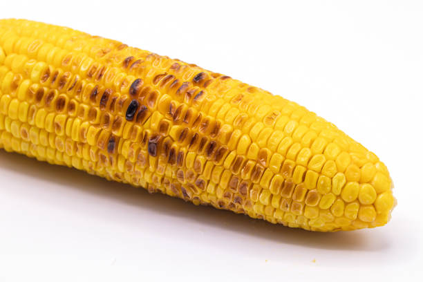 istock Close up grilled sweet corn with butter isolate on white background. 1165252653