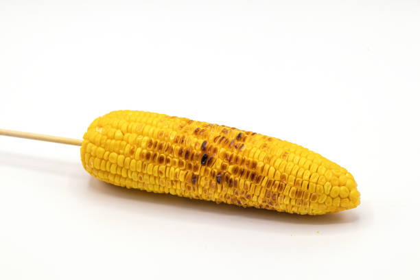 istock Close up grilled sweet corn with butter isolate on white background. 1165252690