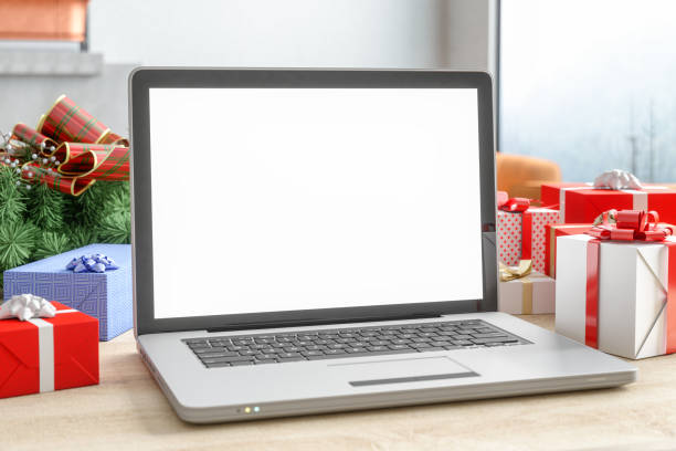 istock Online Shopping Concepts. Laptop Isolated on White Background 1165253640