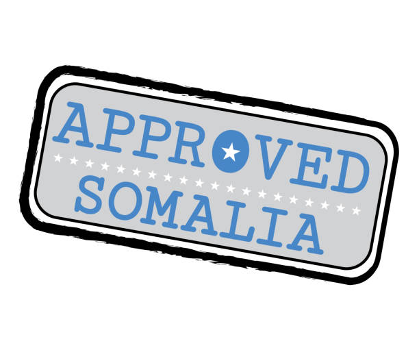 ilustraciones, imágenes clip art, dibujos animados e iconos de stock de sello vectorial del logotipo aprobado con la bandera de somalia en forma de o y texto somalia. - somalia flag isolated on white grunge