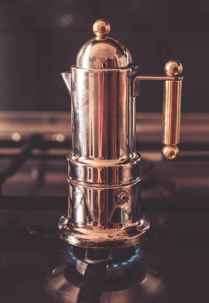 istock Making coffee in a vintage Italian Bialetti on gas 1165256994