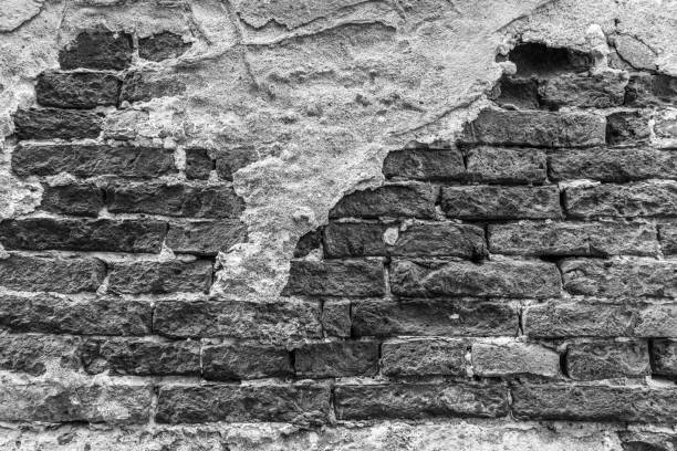 mur vénitien noir et blanc - dorsoduro quarter photos et images de collection