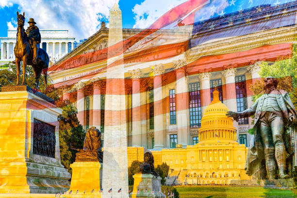 Washington DC Downtown Building with blue sky, Washington DC, USA