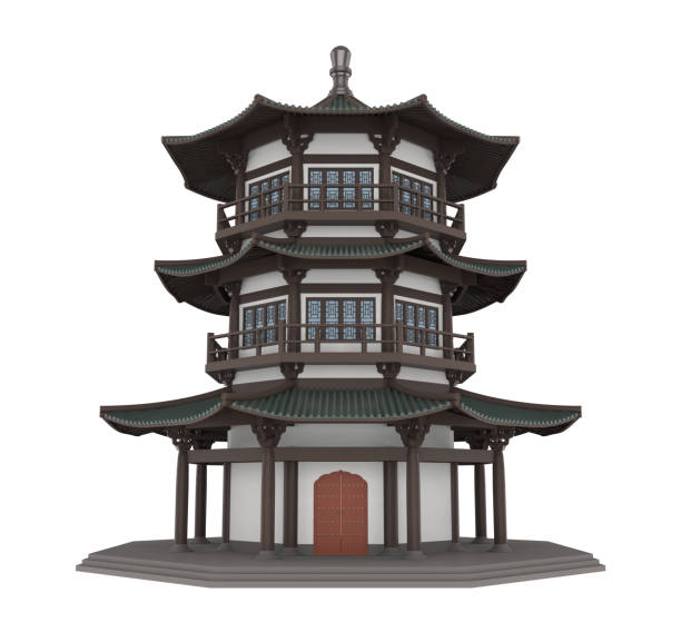 istock Chinese Pagoda Tower Isolated 1165260366