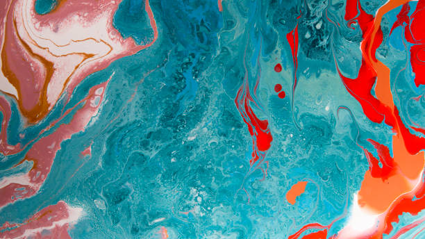 istock Abstract painting with red, pink and blue color mix 1165264525