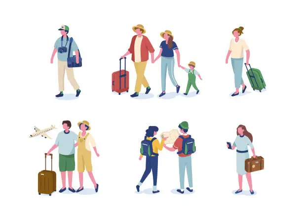 Vector illustration of travel people