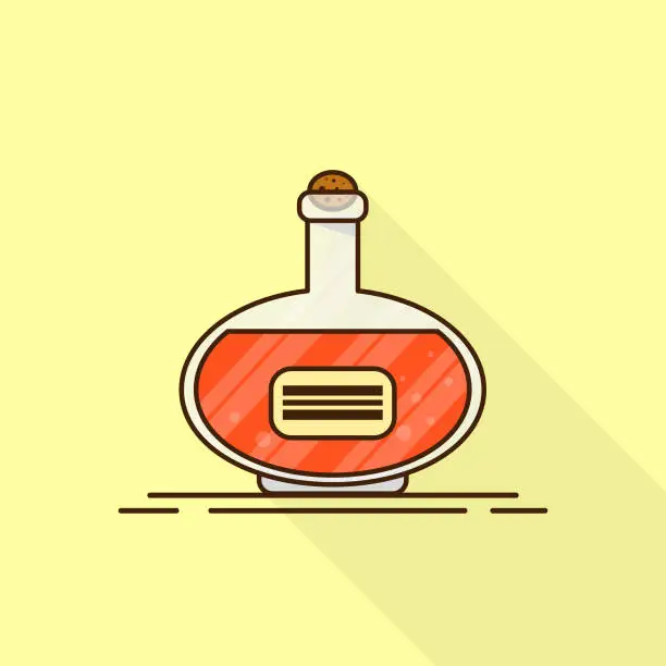 Vector illustration of Wine icon in flat style. Vector illustration for design and web.