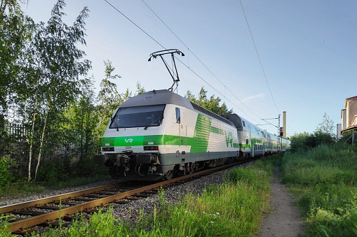 Turku, Finland - June 21 2019: VR class SR2 operated by \