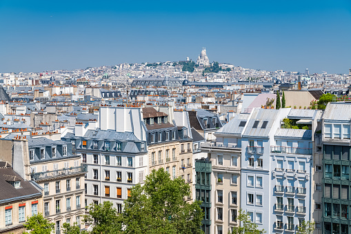 Paris skyline in summer