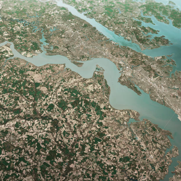 istock James River Virginia 3D Render Aerial Landscape View From South Mar 2019 1165277068