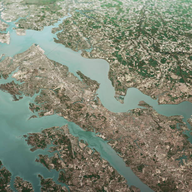 istock James River Virginia 3D Render Aerial Landscape View From North Mar 2019 1165277116