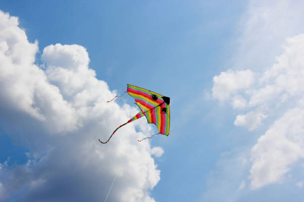 istock Bright kite flying in the clouds and blue sky in the background. 1165279718