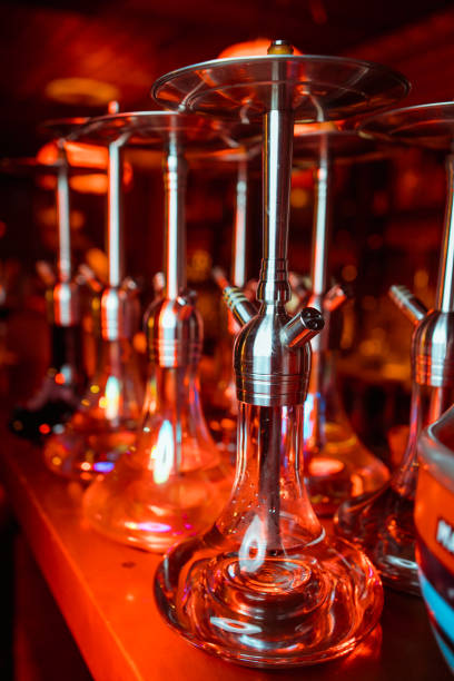 istock group of red hookahs shisha on table 1165285107