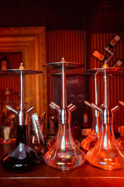 istock group of red hookahs shisha on table 1165285130