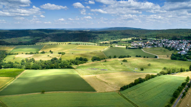 Panoramic aerial view of German landscape