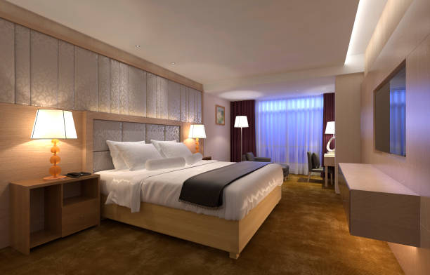 istock Bedroom or Hotelroom Interior 3D Illustration Photorealistic Rendering 1165289963