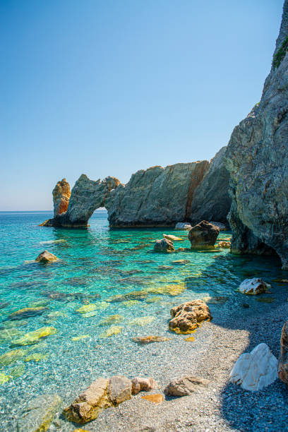 istock Holey rock at Skiathos island in Greece 1165292849