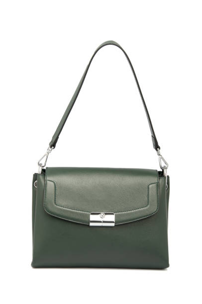 istock Black Leather Woman's Bag On White Background 1165293420