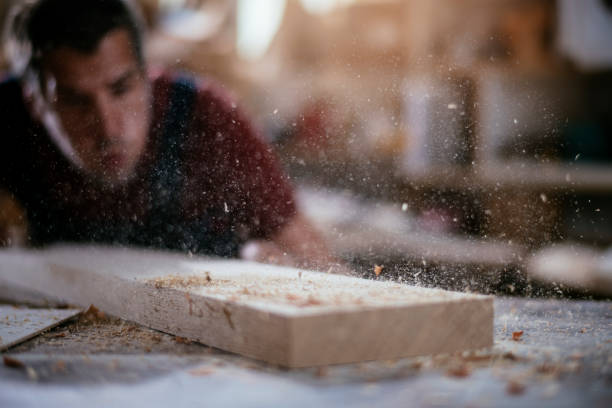 istock Carpenter at work stock photo 1165300137