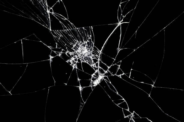 Broken glass texture. Abstract of cracked screen Smartphone from shock. stock photo