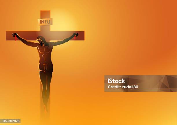 Jesus Dies On The Cross Stock Illustration - Download Image Now - Jesus Christ, Cross Shape, Religious Cross