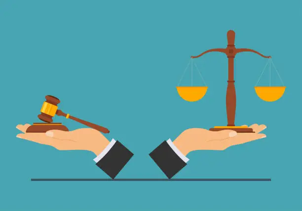 Vector illustration of law and justice