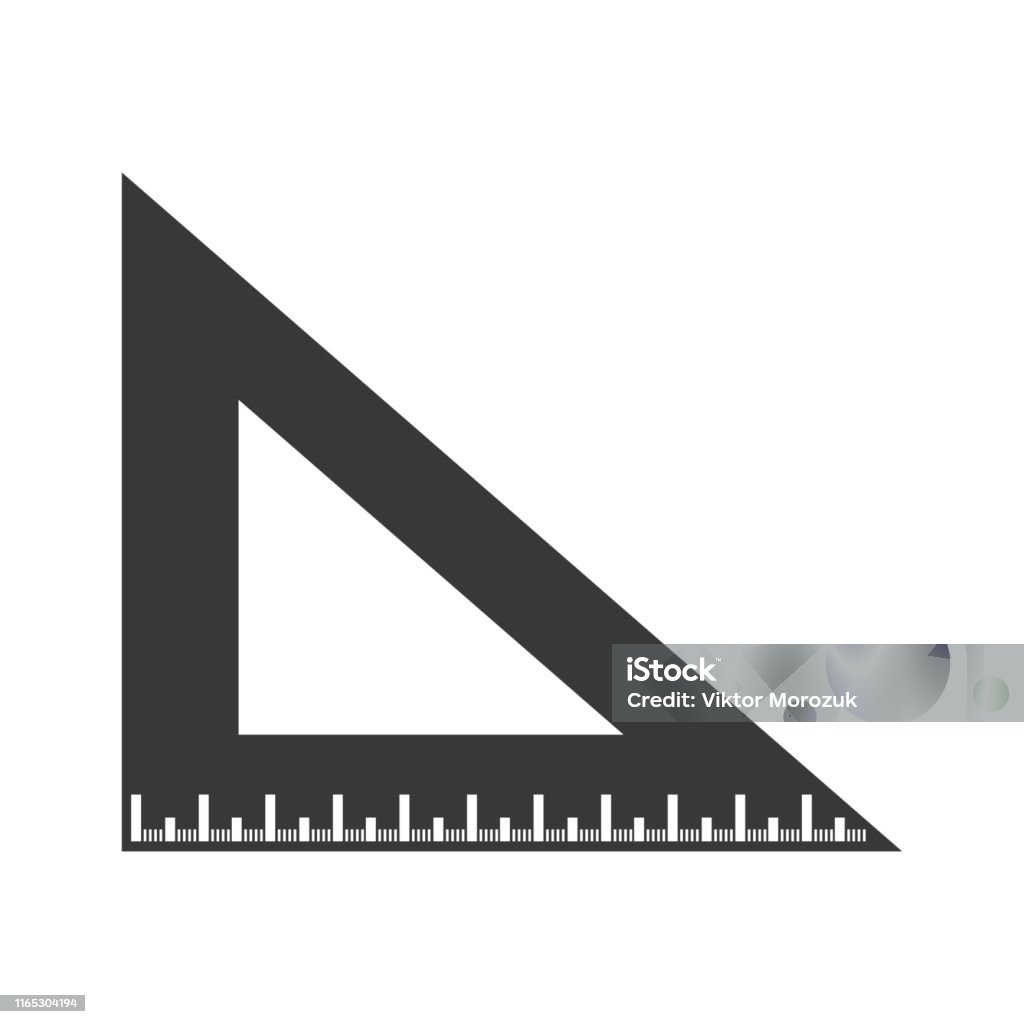 Triangular Shape Ruler Ruler In A Triangular Shape On A White Background Stock Illustration ...